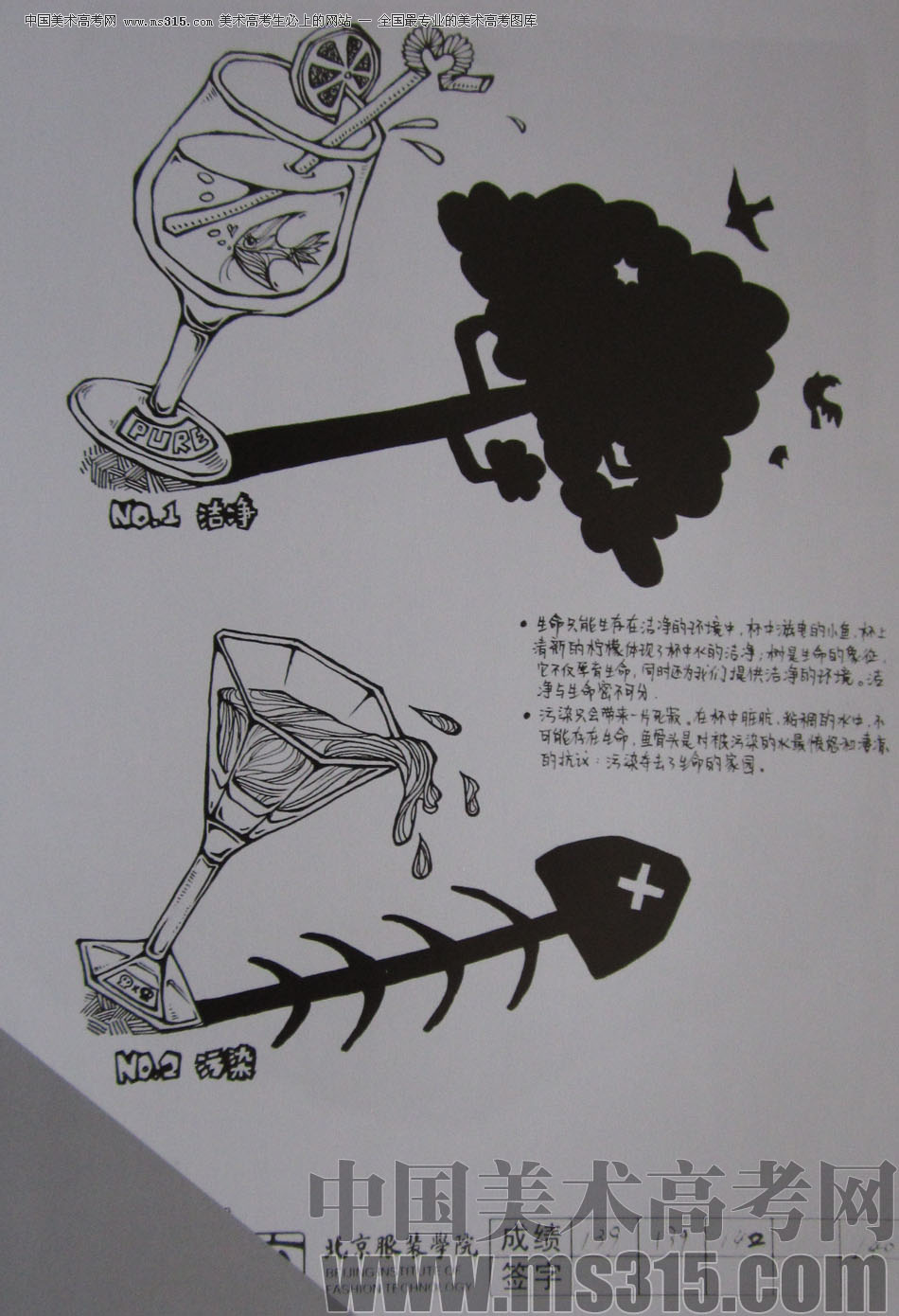2012年北京服装学院创意速写优秀卷8