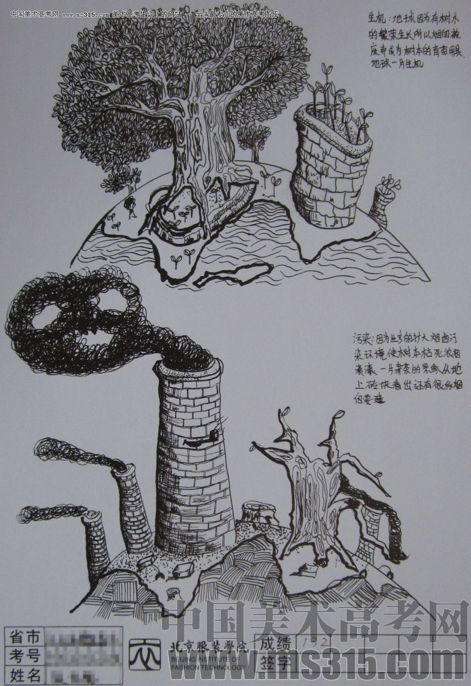2012年北京服装学院创意速写中等卷7