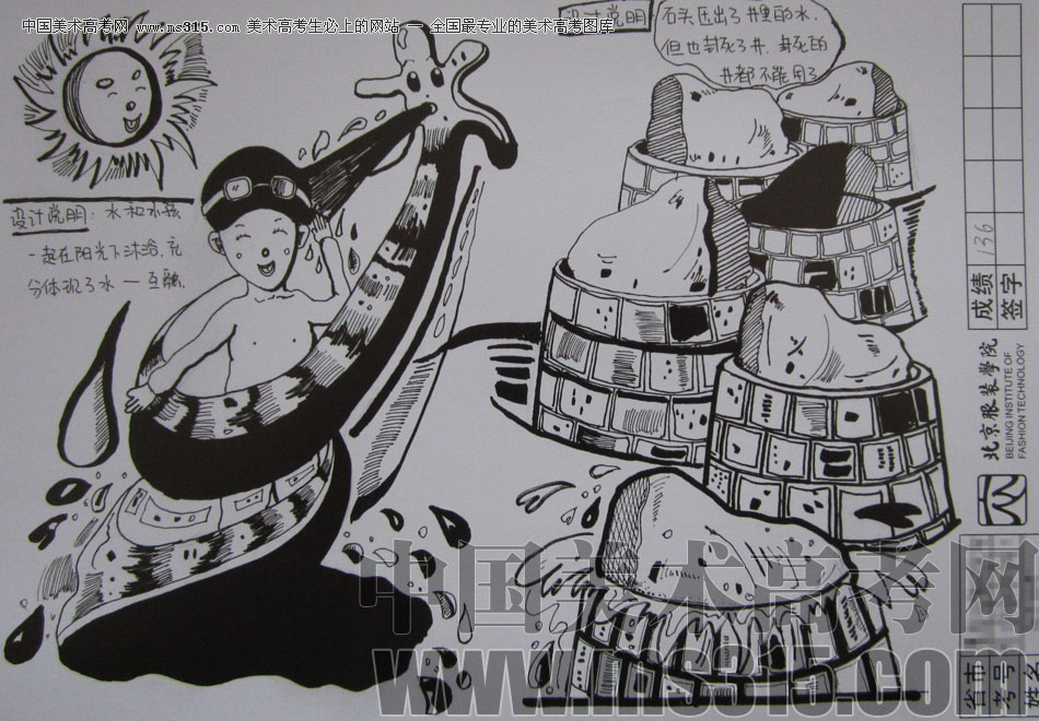 2012年北京服装学院创意速写中等卷49