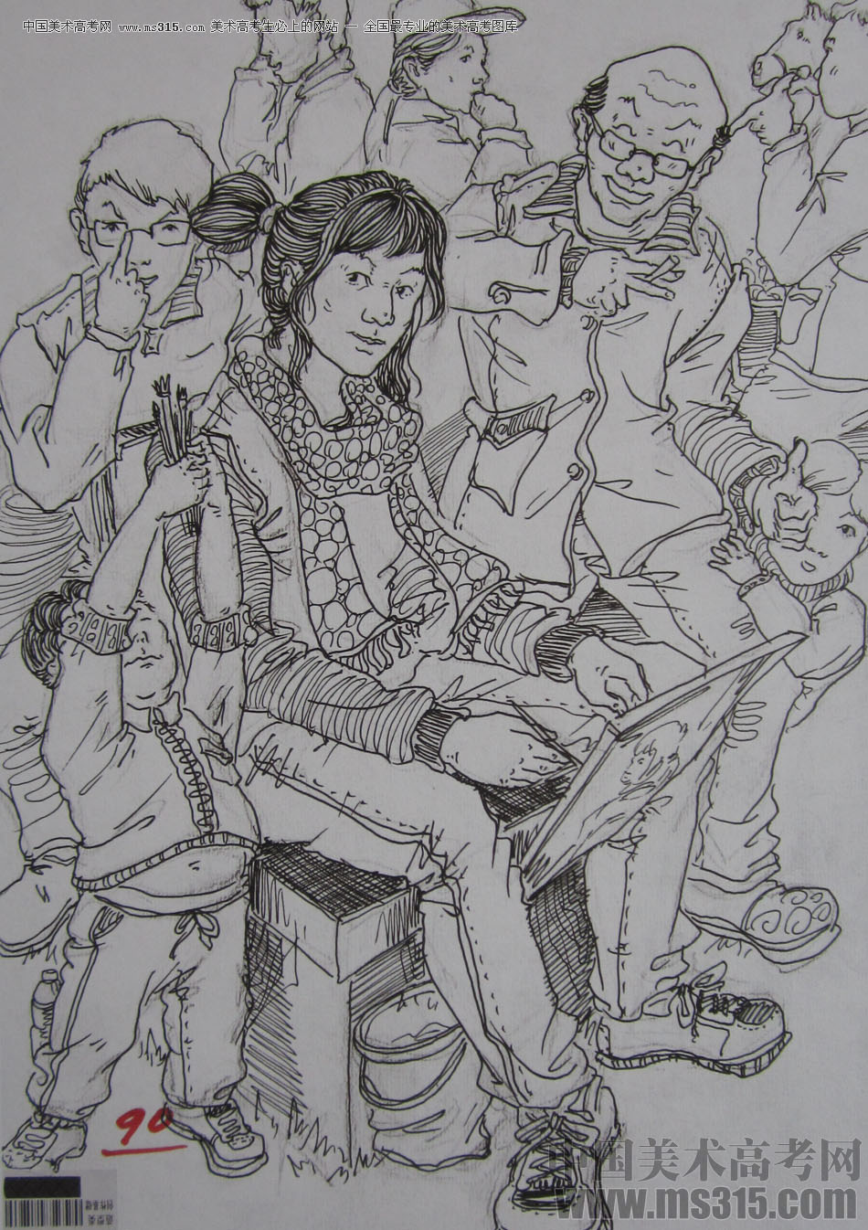 2013年四川美术学院速写优秀试卷（4）
