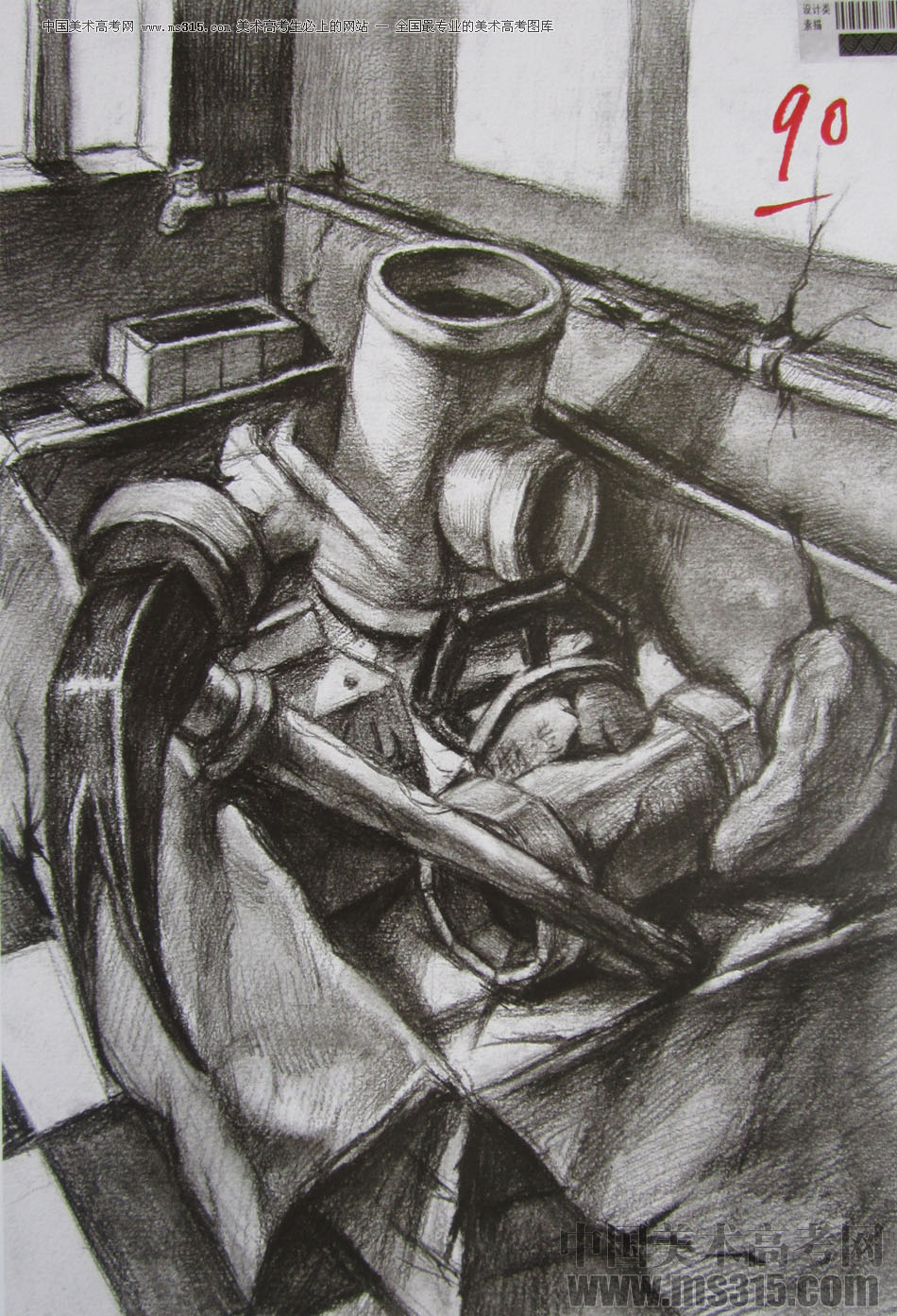 2013年四川美术学院设计素描优秀试卷（44）