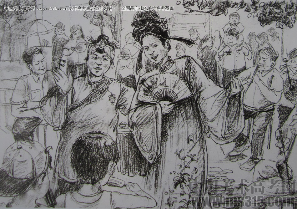 2015年清华大学美术学院设计类速写优秀试卷17