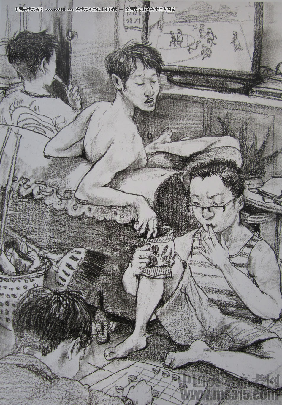 2015年清华大学美术学院设计类速写优秀试卷18
