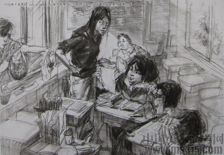 2015年清华大学美术学院造型类速写优秀试卷18