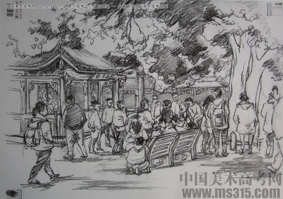 2015年中国美术学院速写高分卷18