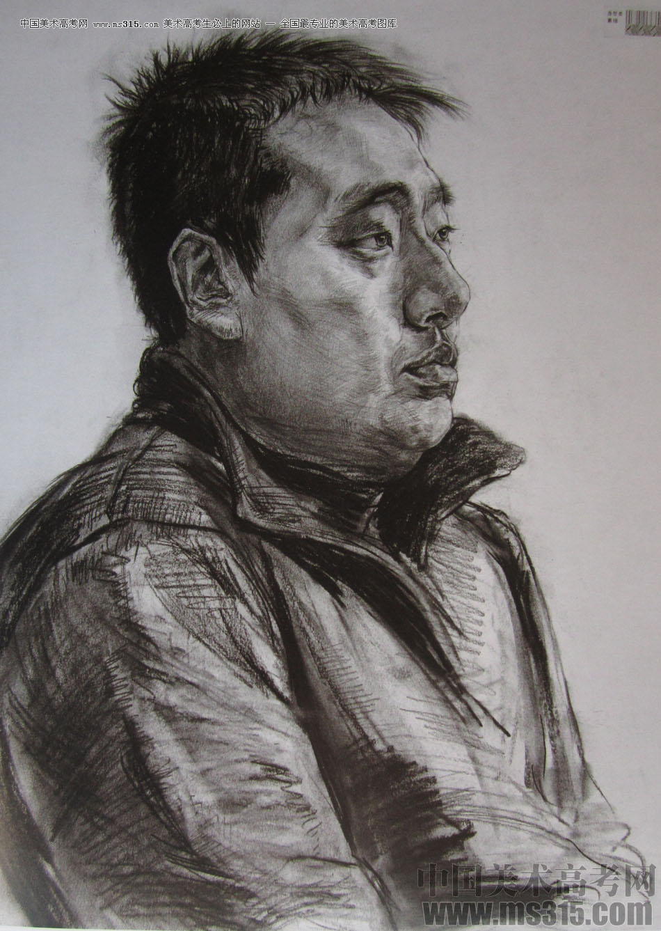 2015年四川美术学院造型素描头像高分卷15