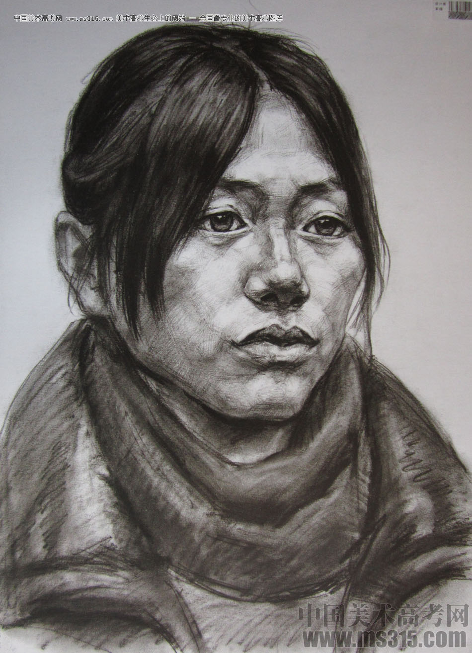 2015年四川美术学院造型素描头像高分卷20