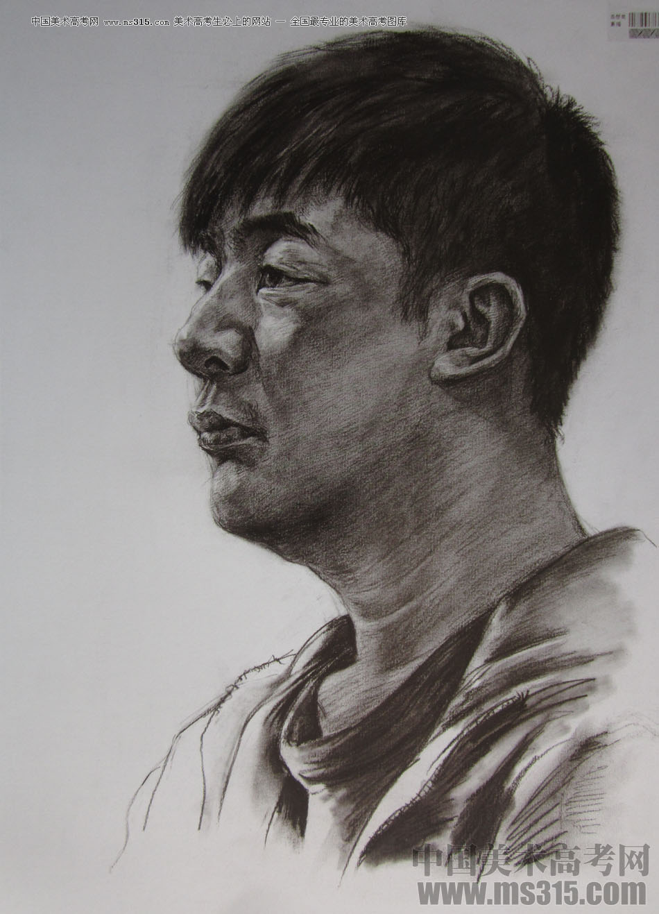 2015年四川美术学院造型素描头像高分卷48