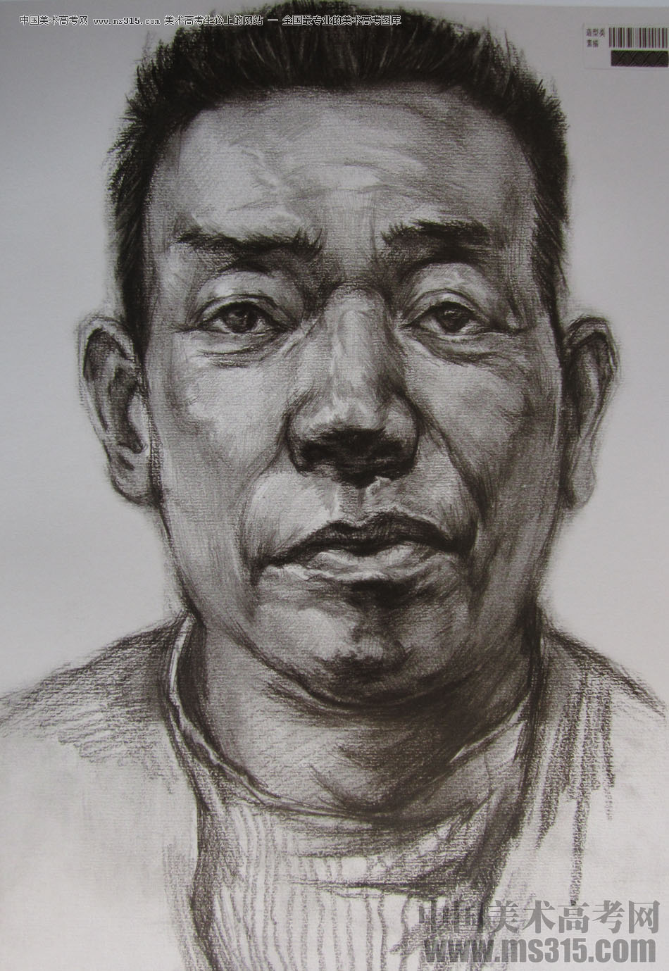 2015年四川美术学院造型素描头像高分卷74