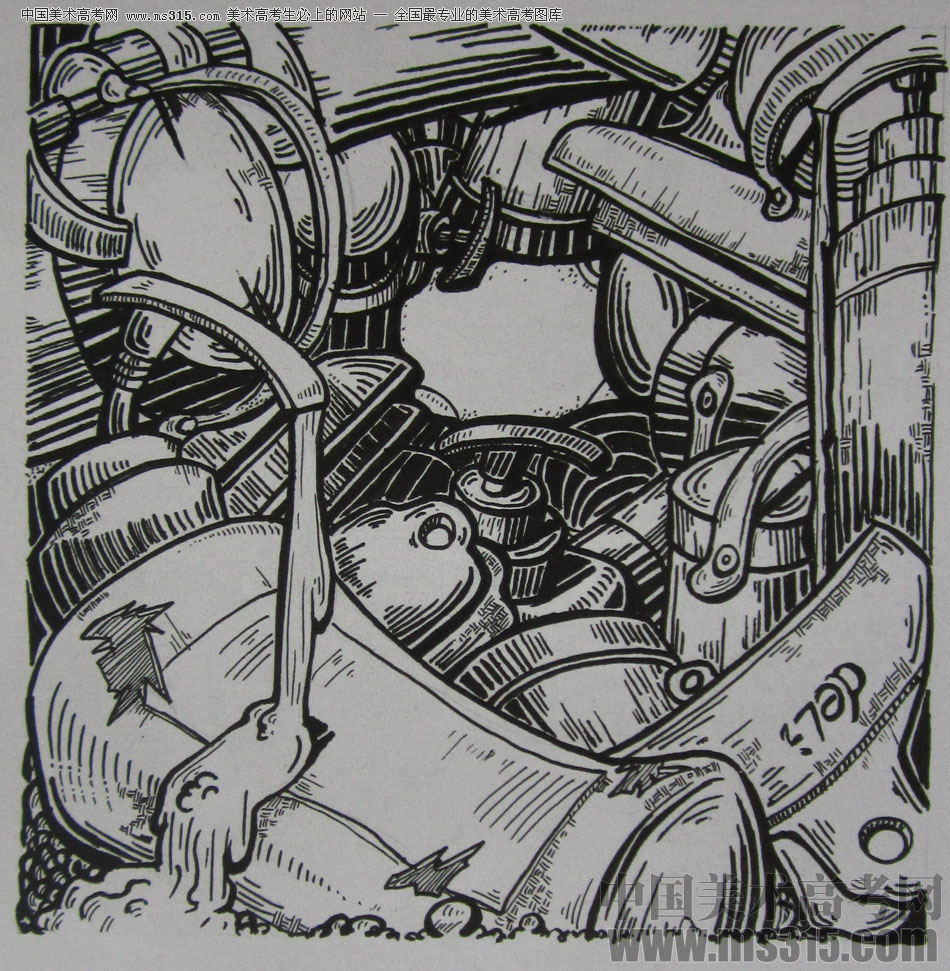 2015年四川美术学院设计基础（黑白装饰画）高分卷18