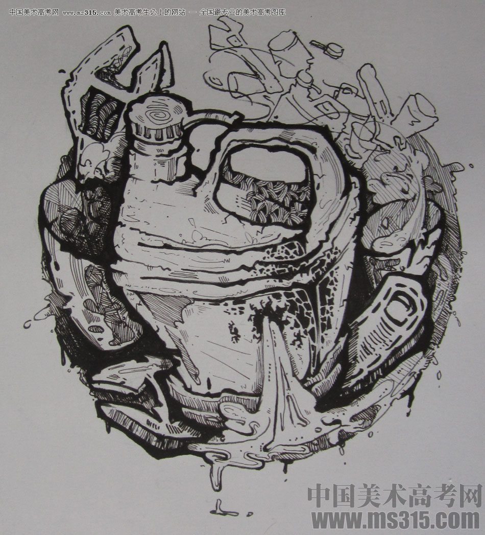 2015年四川美术学院设计基础（黑白装饰画）高分卷41