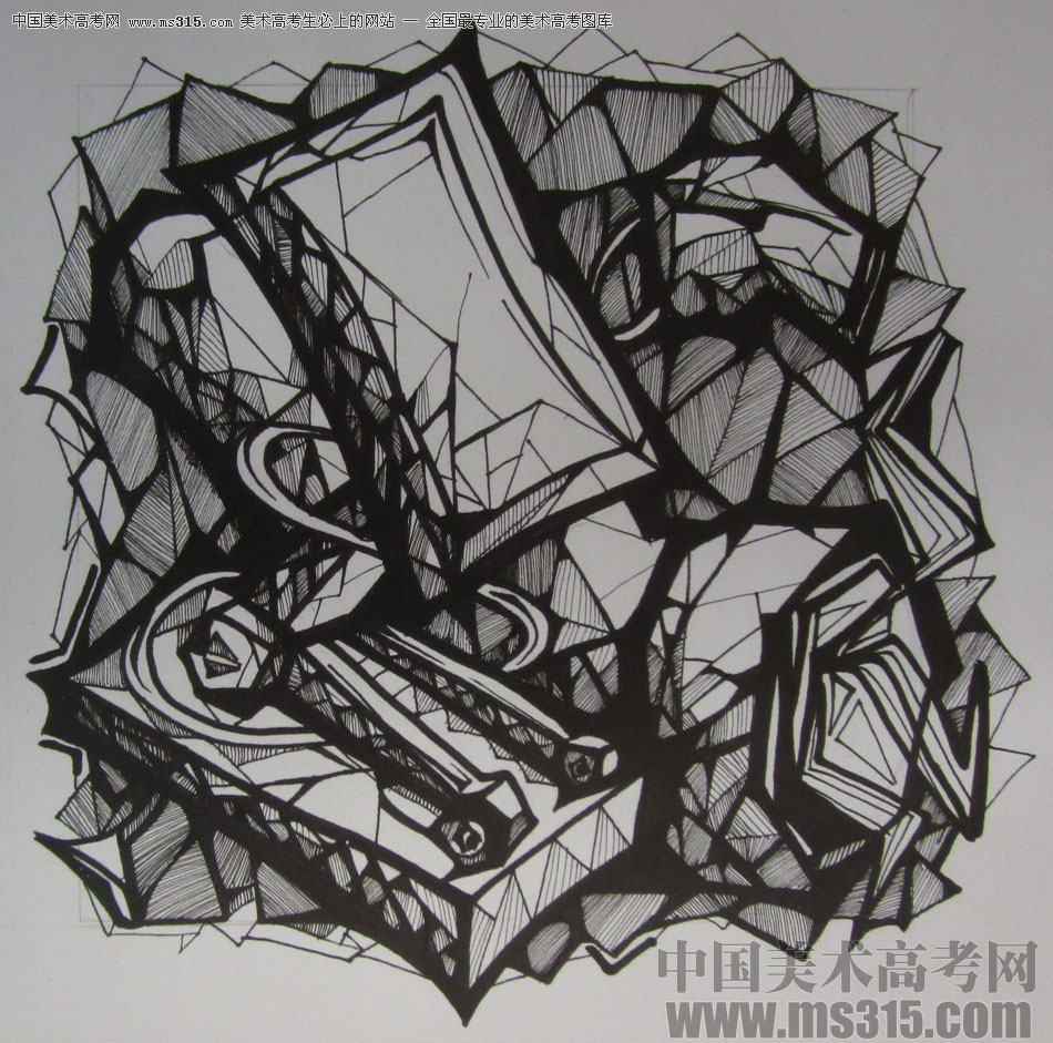 2015年四川美术学院设计基础（黑白装饰画）高分卷51