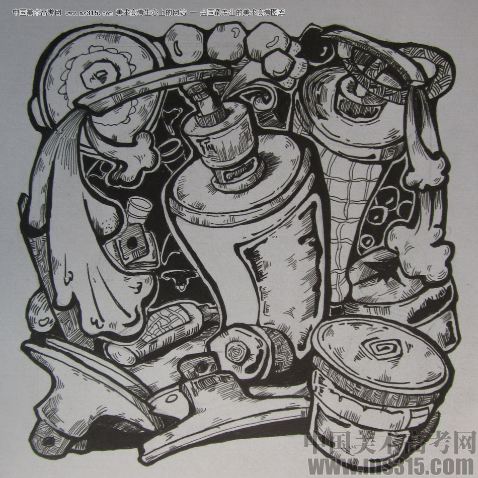2015年四川美术学院设计基础（黑白装饰画）高分卷65
