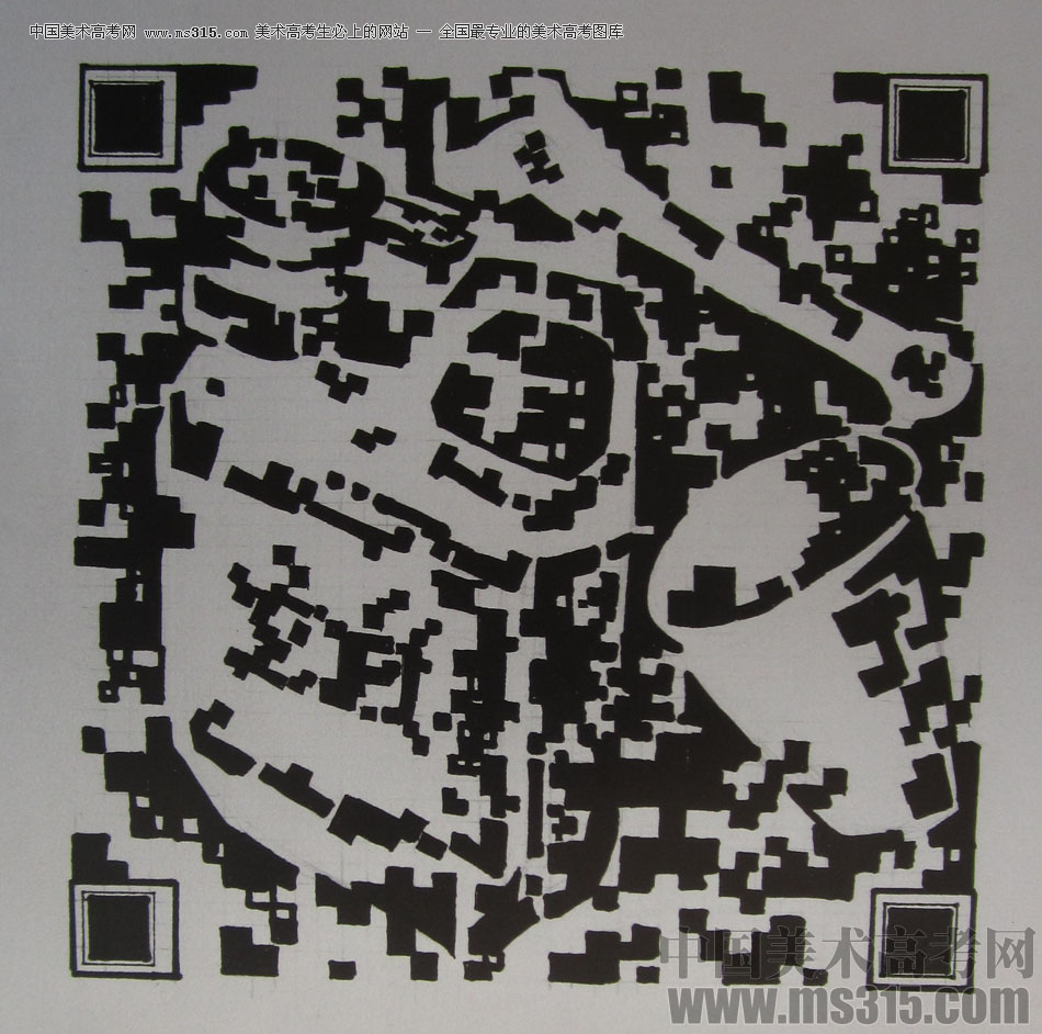 2015年四川美术学院设计基础（黑白装饰画）高分卷67