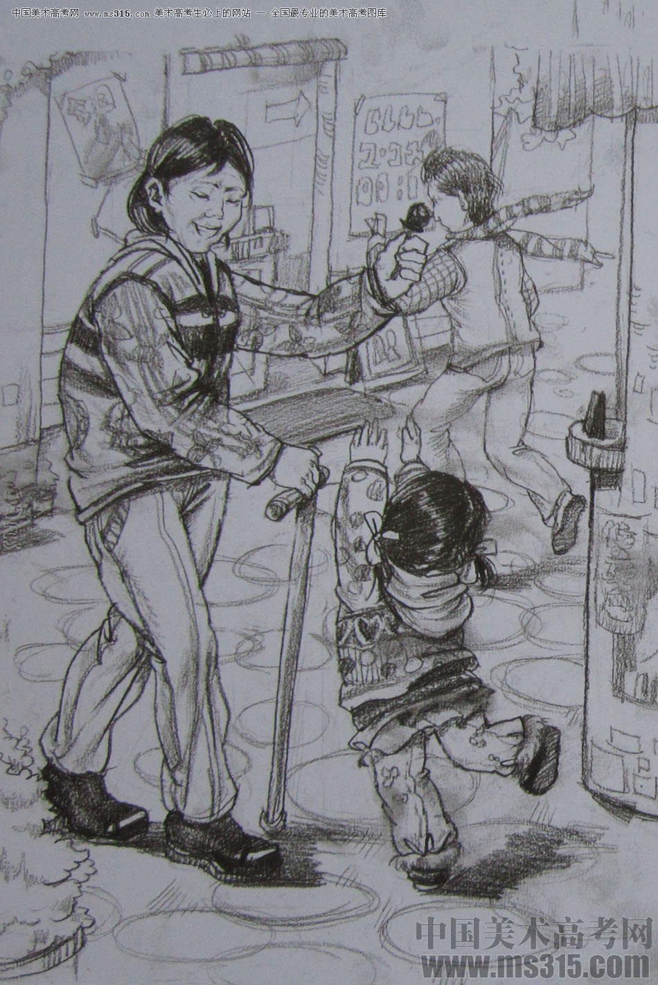 2014年清华大学美术学院设计类速写优秀试卷13