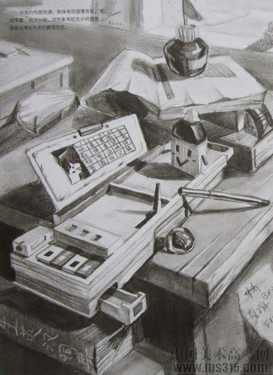 清华大学美术学院2014年设计类素描优秀试卷10