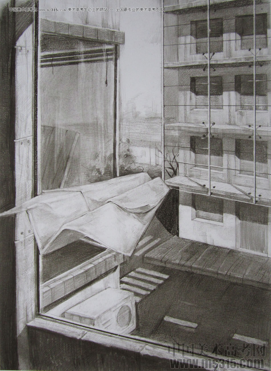 清华大学美术学院2014年设计类素描优秀试卷12