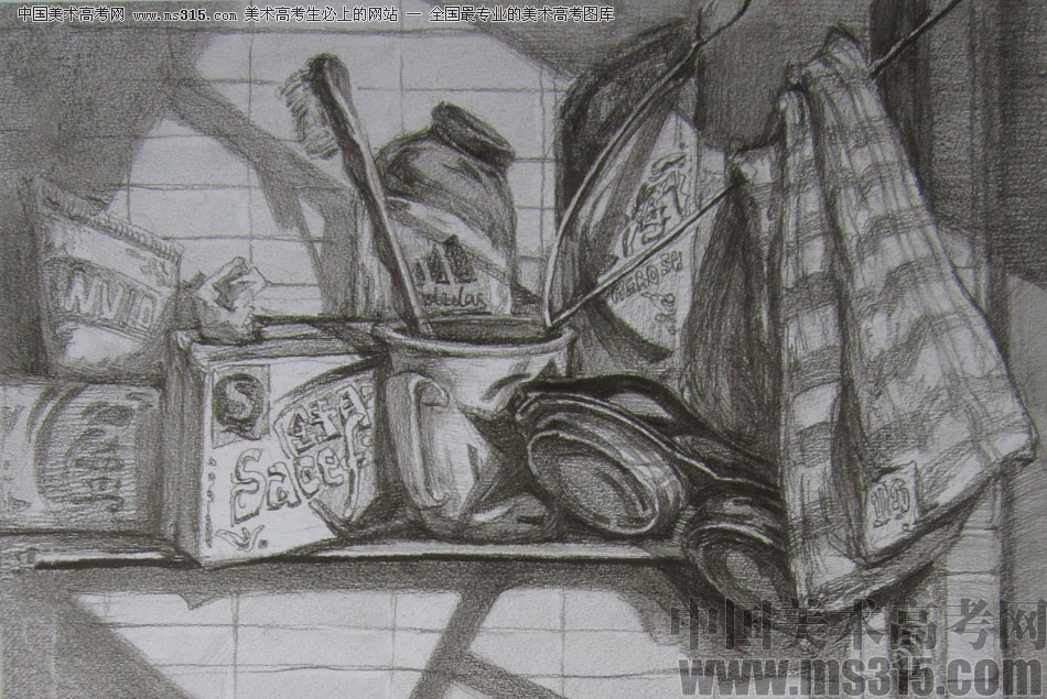 清华大学美术学院2014年设计类素描优秀试卷65