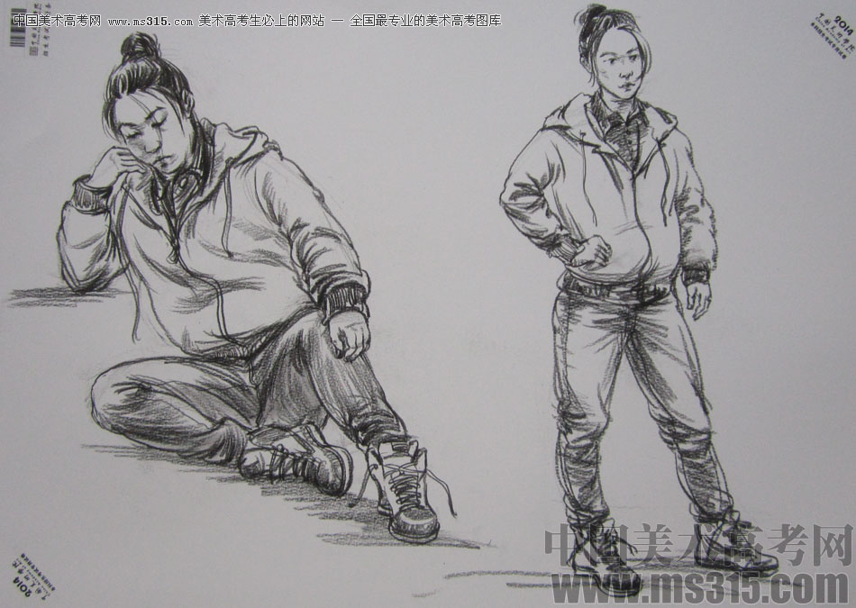 2014年中国美术学院速写优秀试卷41