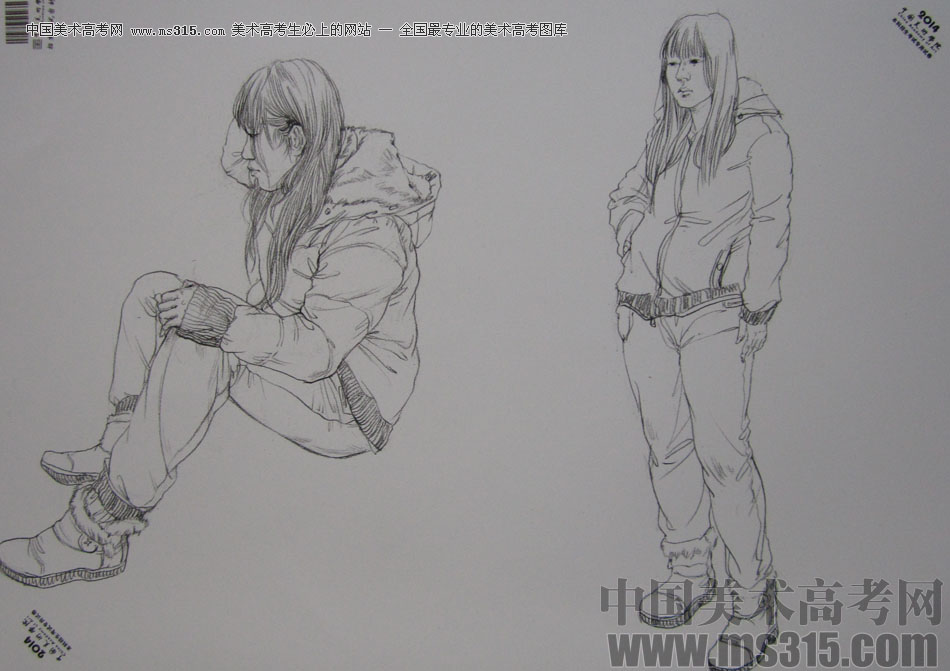 2014年中国美术学院速写优秀试卷45