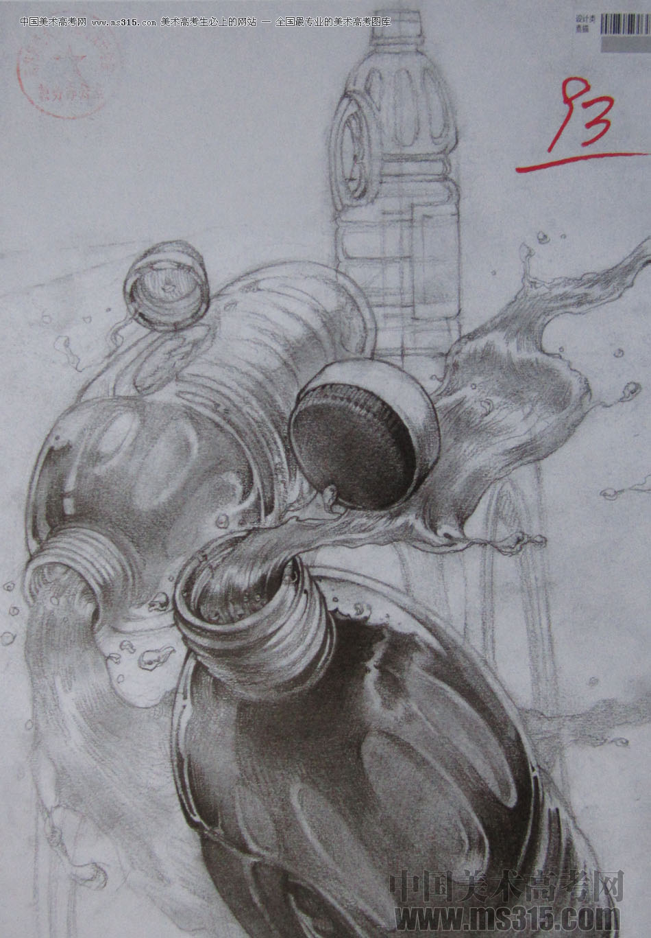 2014年四川美术学院设计类素描优秀试卷2