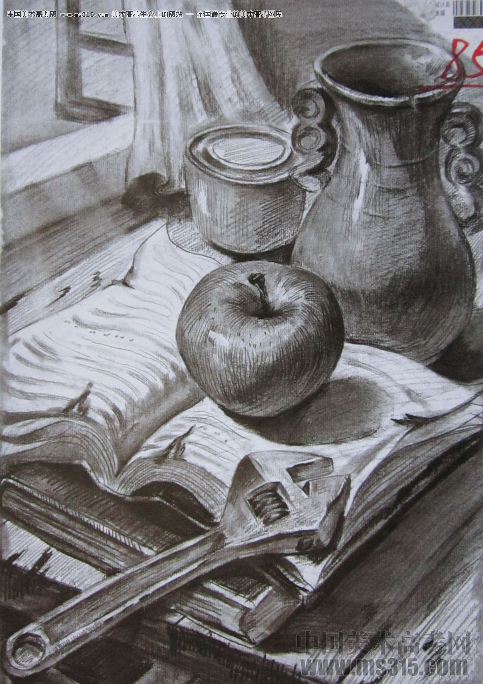 2014年四川美术学院设计类素描优秀试卷12