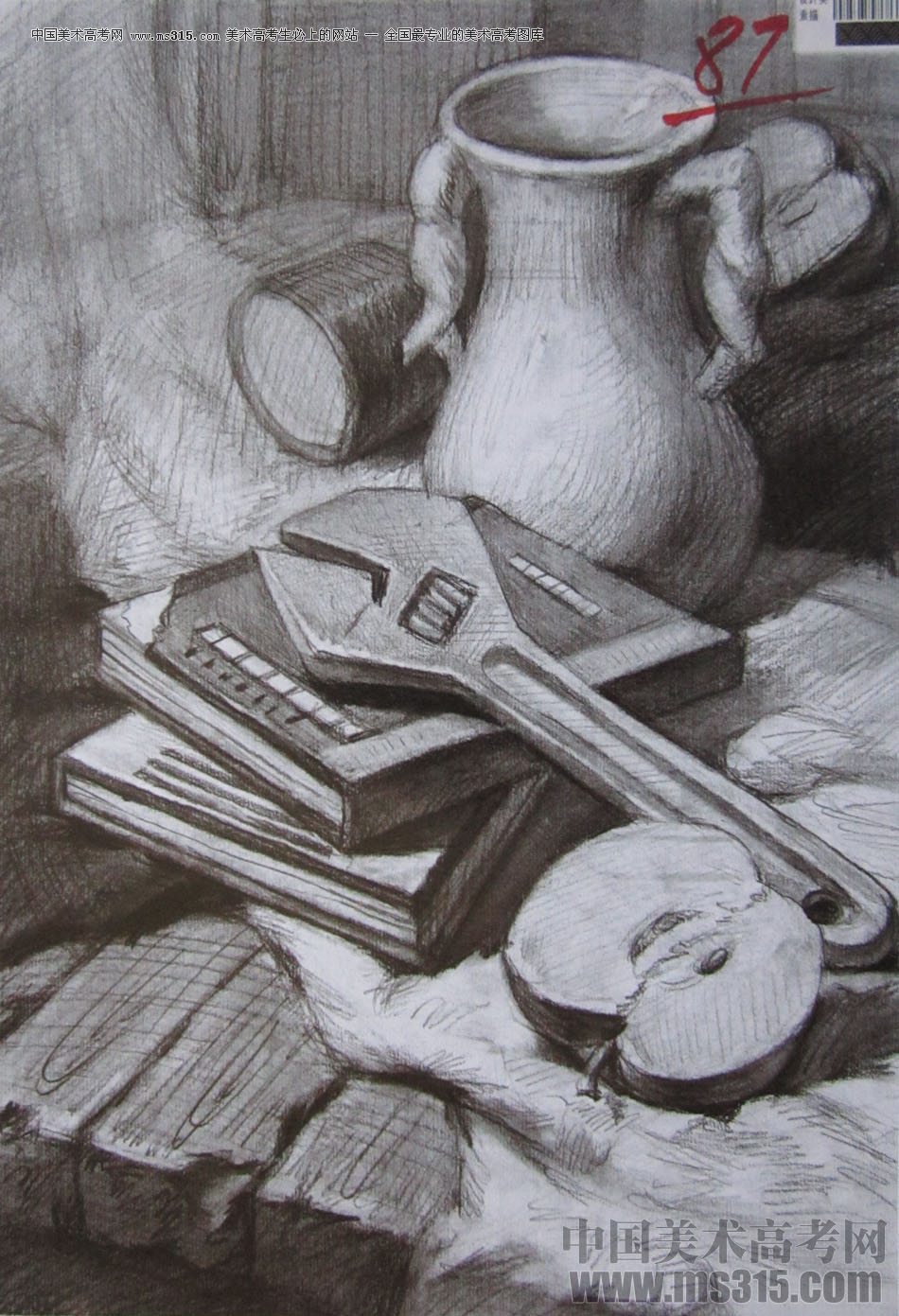 2014年四川美术学院设计类素描优秀试卷26