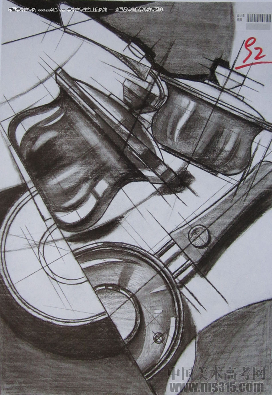 2014年四川美术学院设计类素描优秀试卷32