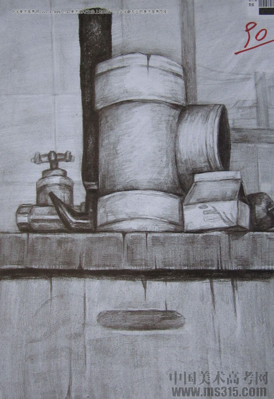 2014年四川美术学院设计类素描优秀试卷39