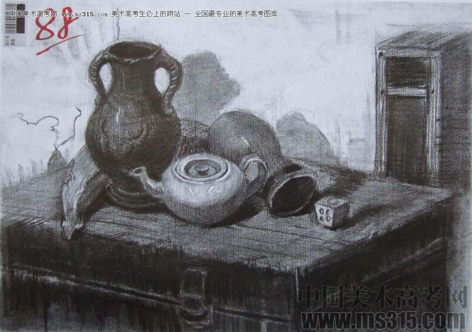 2014年四川美术学院设计类素描优秀试卷58
