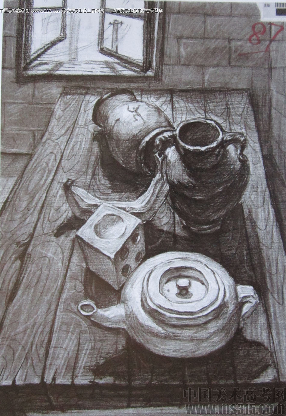 2014年四川美术学院设计类素描优秀试卷59