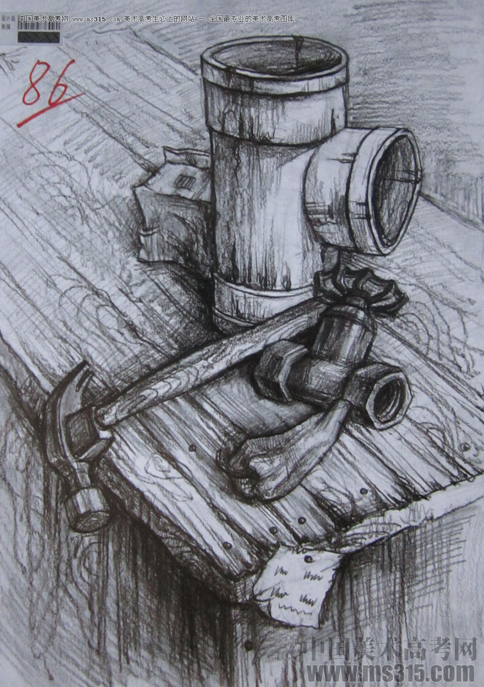 2014年四川美术学院设计类素描优秀试卷66