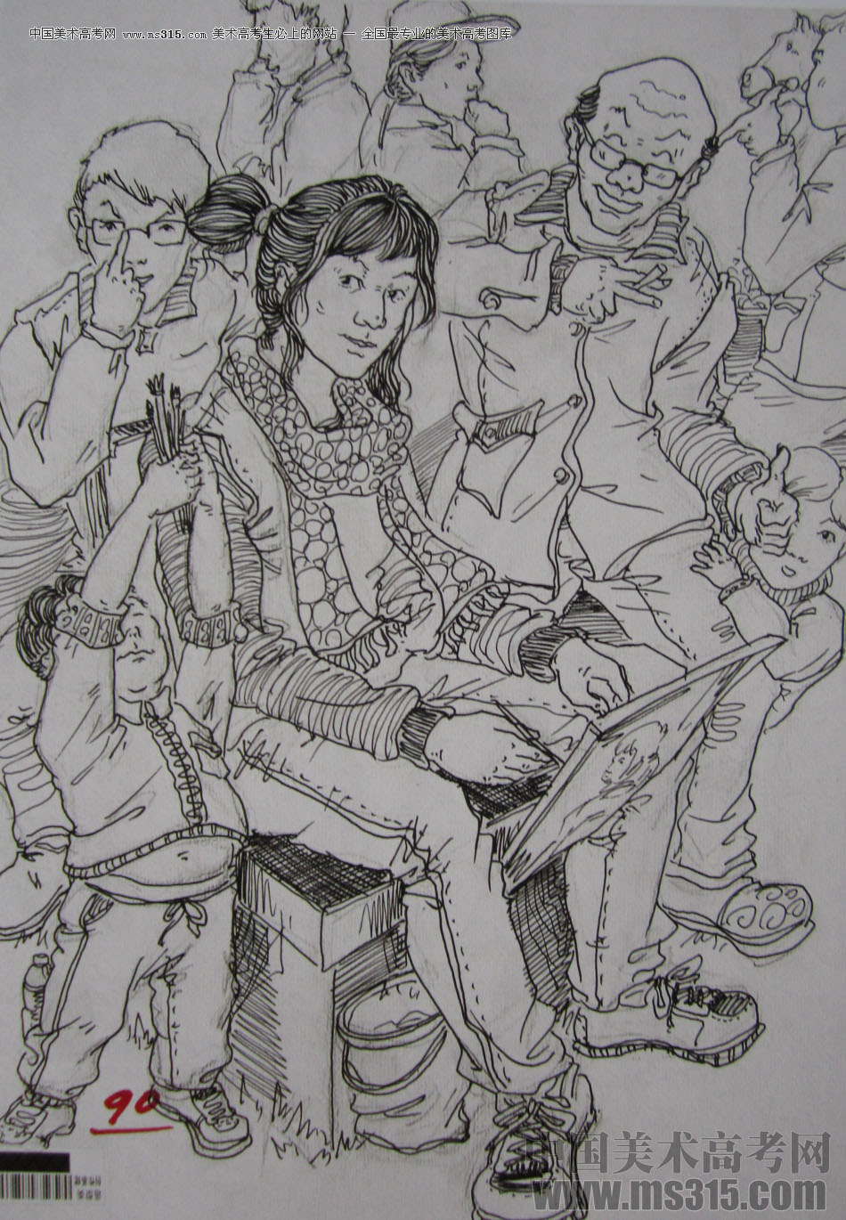 2014年四川美术学院速写优秀试卷58