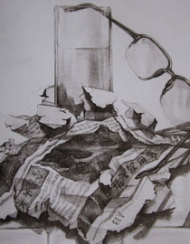 2009年清华大学美术学院素描高分试卷10（设计）