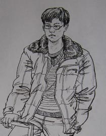 2010-2011年天津美术学院速写优秀试卷4（绘画、雕塑）