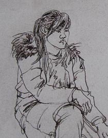 2010-2011年天津美术学院速写优秀试卷38（绘画、雕塑）