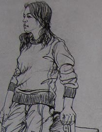 2010-2011年天津美术学院速写优秀试卷44（绘画、雕塑）