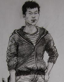 2010-2011年天津美术学院速写优秀试卷47（绘画、雕塑）