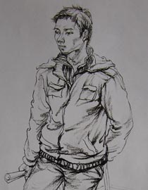 2010-2011年天津美术学院速写优秀试卷69（绘画、雕塑）