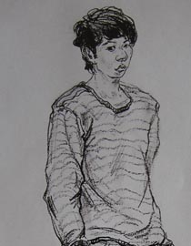 2010-2011年天津美术学院速写优秀试卷95（艺术设计、工业设计、动画）