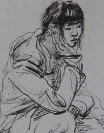 2010-2011年天津美术学院速写优秀试卷128（艺术设计、工业设计、动画）