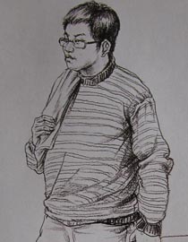2010-2011年天津美术学院速写优秀试卷58（绘画、雕塑）