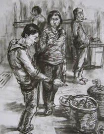 2011年清华大学美术学院速写高分试卷39（造型）