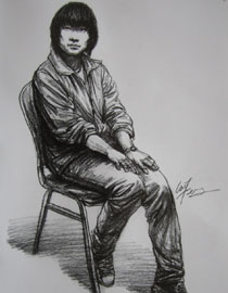 山西美术联考状元曹峰人物速写优秀作品2