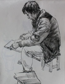 郑州极点画室速写投稿作品2