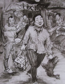 2012年清华大学美术学院速写高分试卷75（造型）