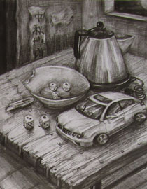 2012年清华大学美术学院素描高分试卷17（设计）