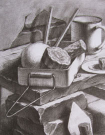 2012年清华大学美术学院素描高分试卷37（设计）