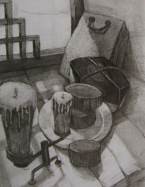 2012年清华大学美术学院素描高分试卷42（设计）