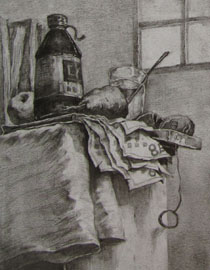 2012年清华大学美术学院素描高分试卷88（设计）